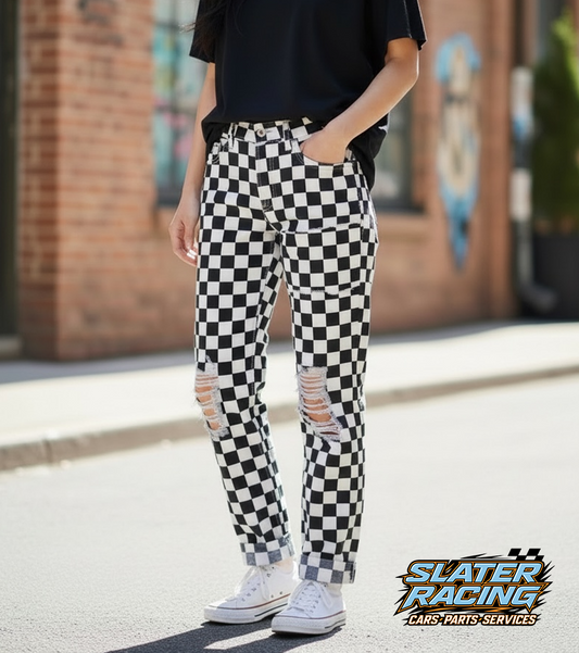 Plaid Distressed Jeans
