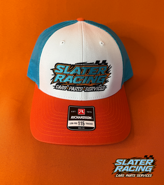 Slater Racing Blue + Orange Snap Back Hat