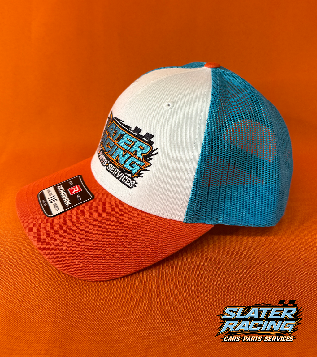 Slater Racing Blue + Orange Snap Back Hat